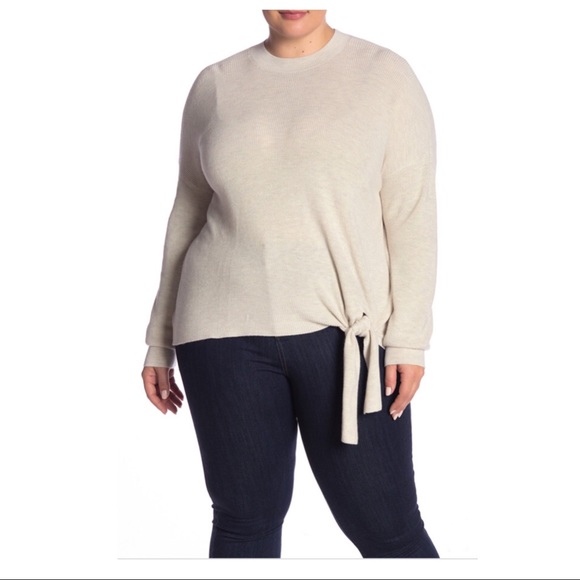 Abound Solid Tie Front Sweater - Picture 5 of 6